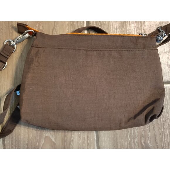 Baggallini Orange Brown Crossbody, Multi Zip Compartment, Adjustable Strap READ - Picture 6 of 6
